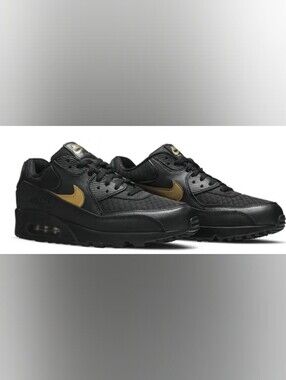 Nike Air Max 90 Essential 'Black Gold' Sneakers Men's Size 8 Used Exc